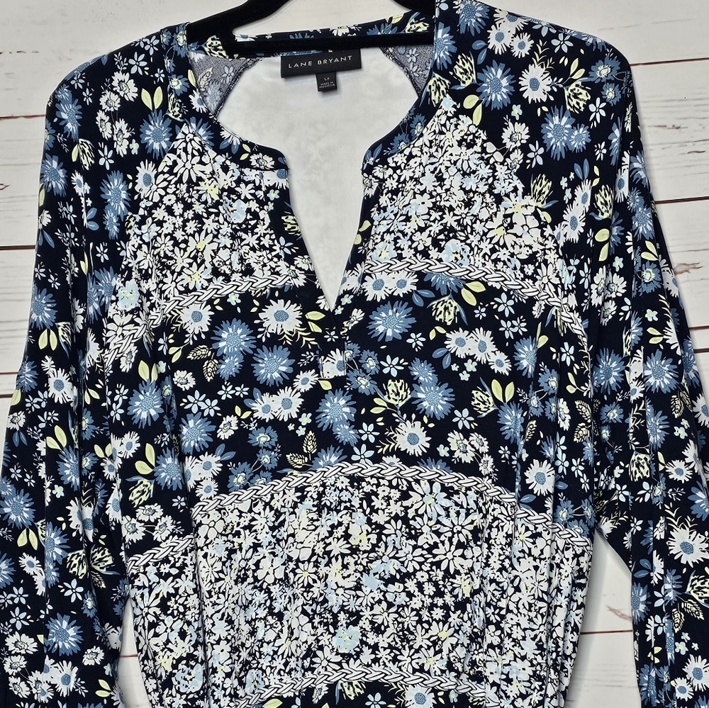 Lane Bryant Floral Self Tie Midi Dress - Picture 3 of 14